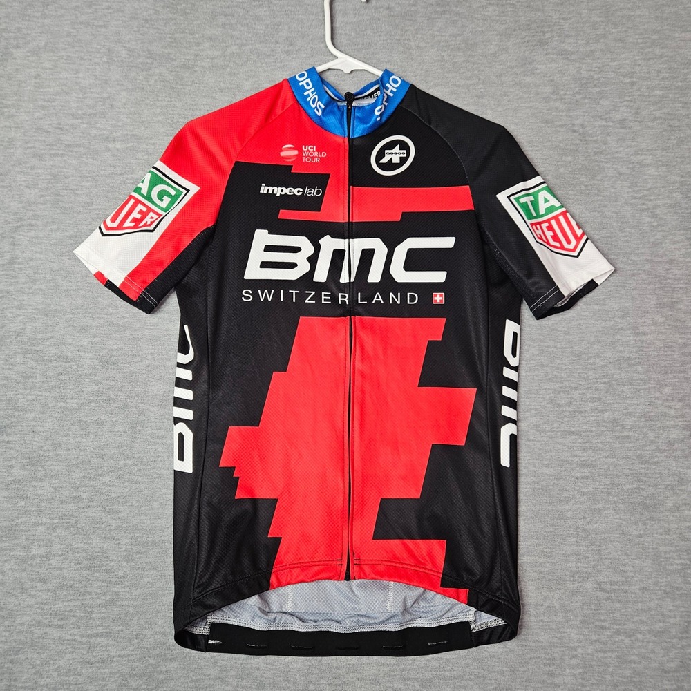 Assos Zip up Short Sleeve BMC Racing Team Cycling Jersey Mens Sz M